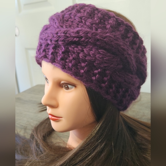 HANDMADE HEADBAND,EARWARMER ONE SIZE ADULT  NEW HANDCRAFTED - Picture 3 of 7